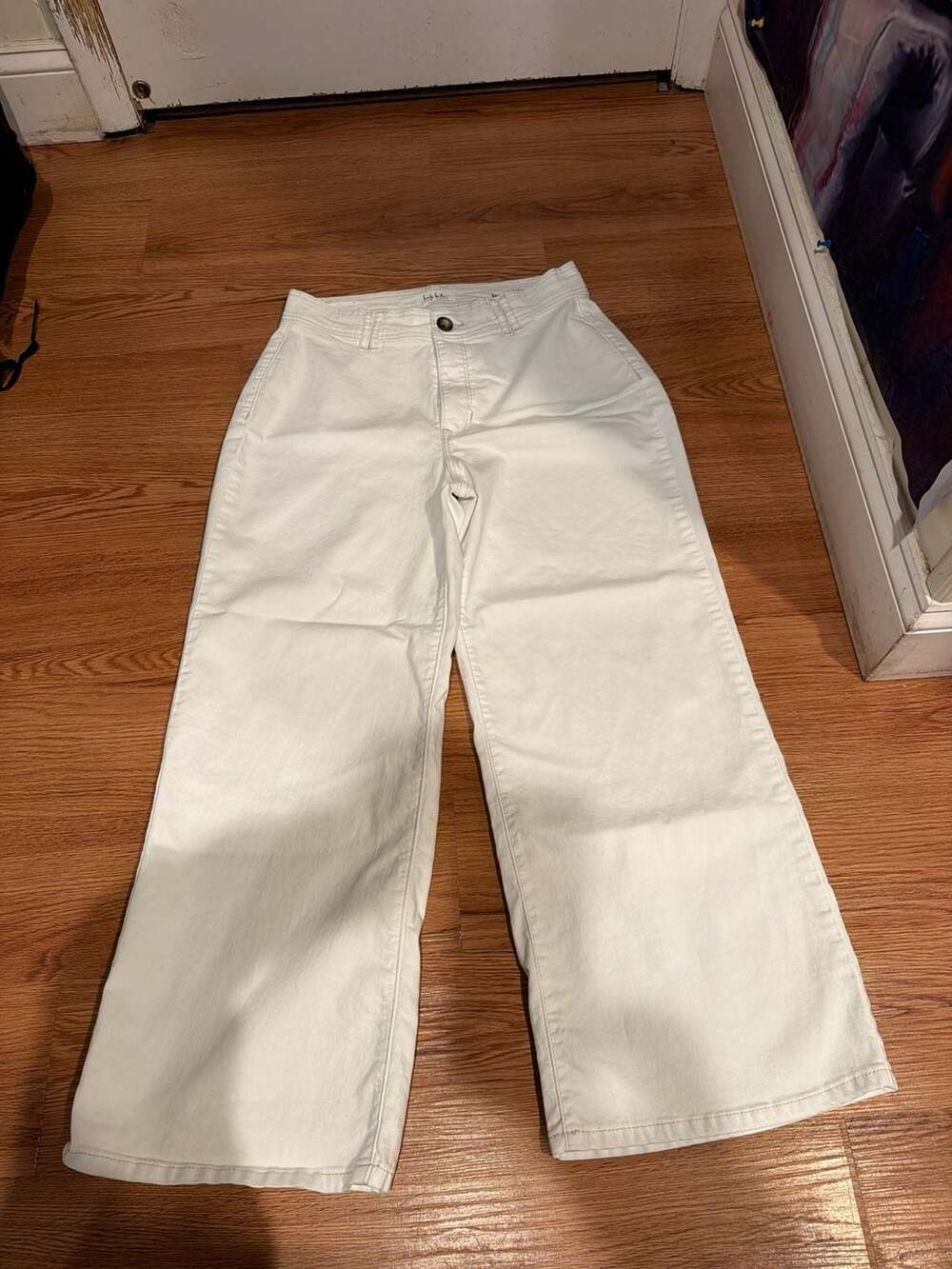 Nicole Miller New York Nomad Super High Rise Wide Leg Pants White Size 8